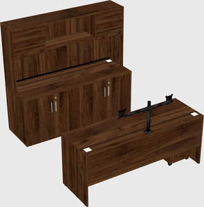 Parallel desk with credenza