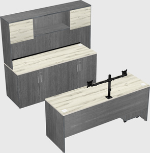 Parallel desk with credenza