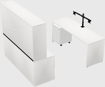 Parallel desk with credenza