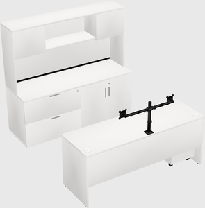 Parallel desk with credenza