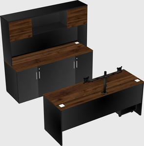 Parallel desk with credenza