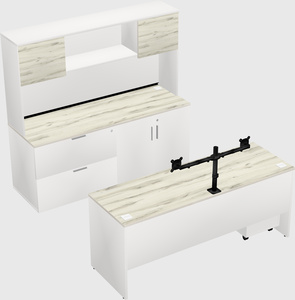 Parallel desk with credenza