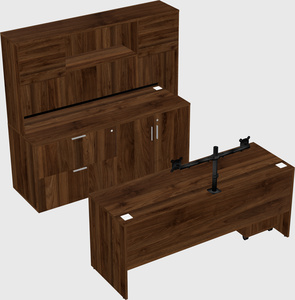 Parallel desk with credenza