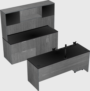 Parallel desk with credenza