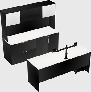 Parallel desk with credenza