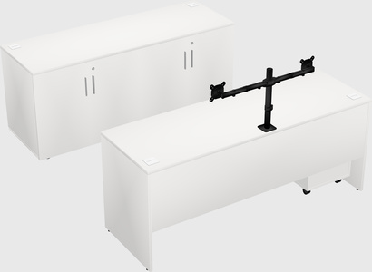 Parallel desk with credenza