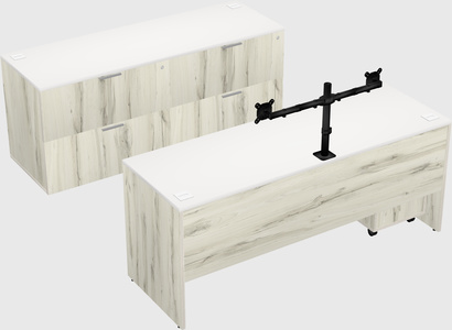 Parallel desk with credenza