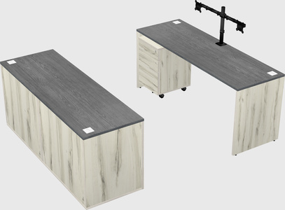 Parallel desk with credenza