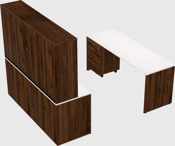 Parallel desk with credenza