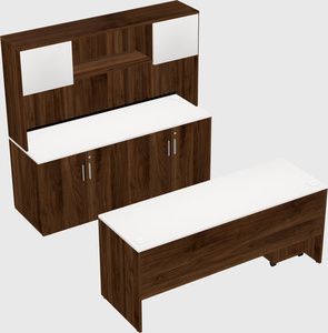 Parallel desk with credenza