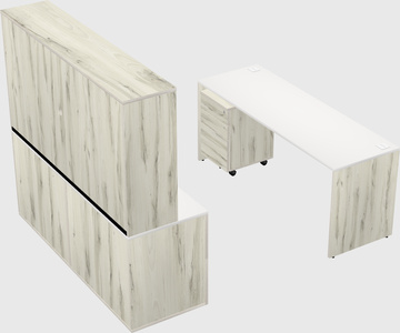 Parallel desk with credenza