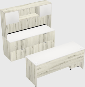 Parallel desk with credenza