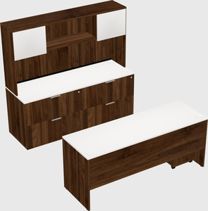 Parallel desk with credenza