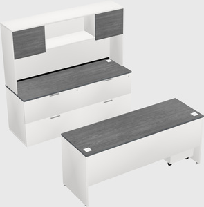 Parallel desk with credenza