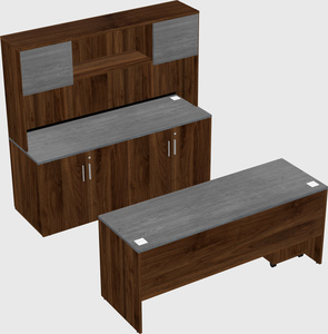 Parallel desk with credenza
