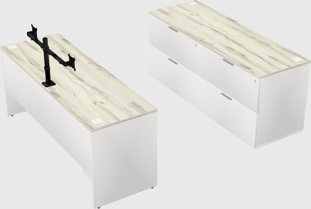 Parallel desk with credenza