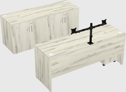 Parallel desk with credenza
