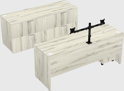 Parallel desk with credenza