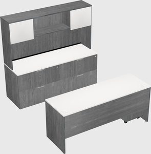Parallel desk with credenza