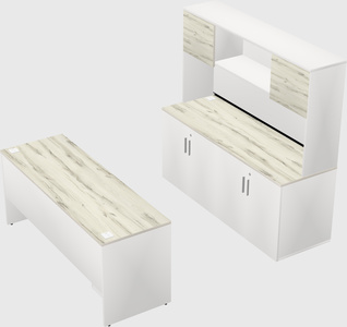 Parallel desk with credenza