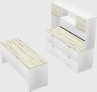 Parallel desk with credenza
