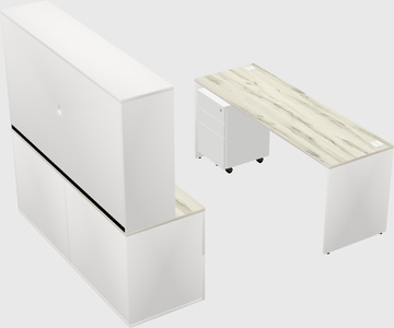 Parallel desk with credenza