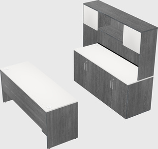 Parallel desk with credenza
