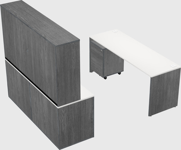 Parallel desk with credenza