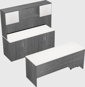 Parallel desk with credenza