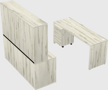 Parallel desk with credenza