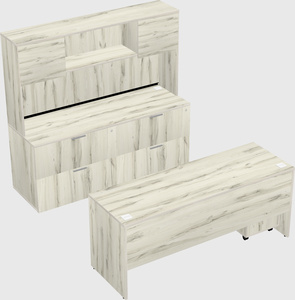 Parallel desk with credenza