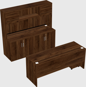 Parallel desk with credenza
