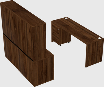 Parallel desk with credenza