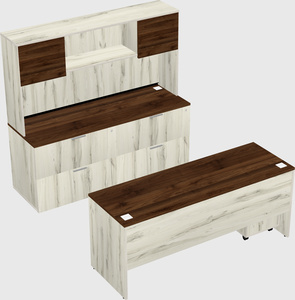 Parallel desk with credenza