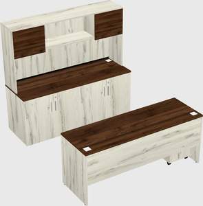 Parallel desk with credenza