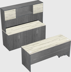 Parallel desk with credenza