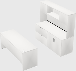 Parallel desk with credenza