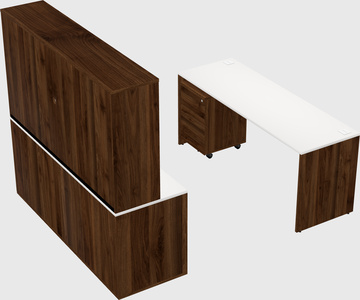Parallel desk with credenza