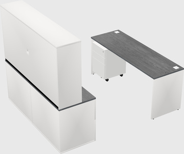 Parallel desk with credenza