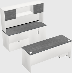 Parallel desk with credenza