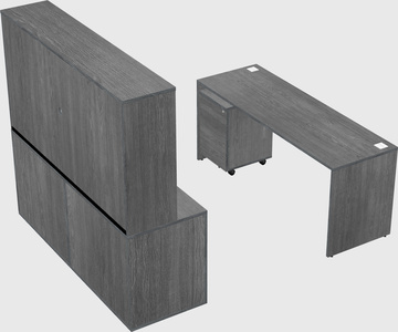 Parallel desk with credenza