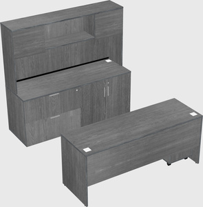 Parallel desk with credenza