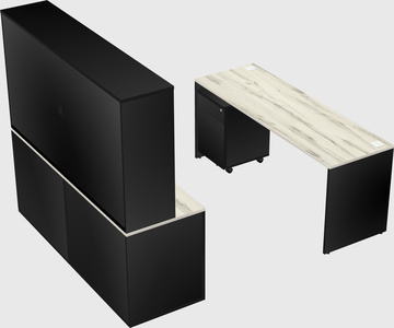 Parallel desk with credenza