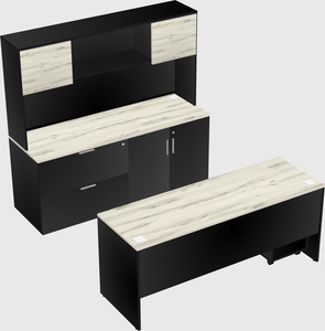 Parallel desk with credenza