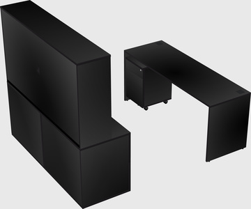 Parallel desk with credenza