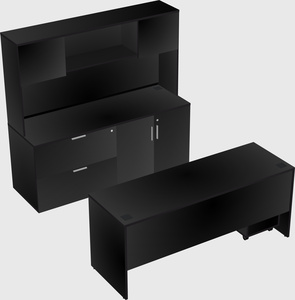 Parallel desk with credenza