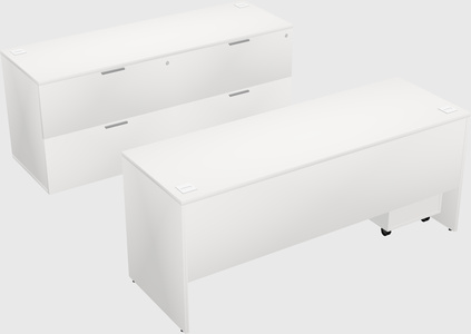 Parallel desk with credenza