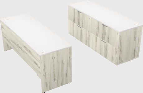 Parallel desk with credenza