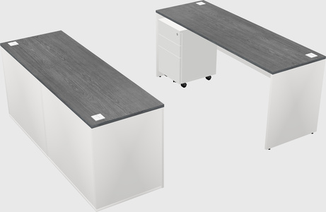 Parallel desk with credenza