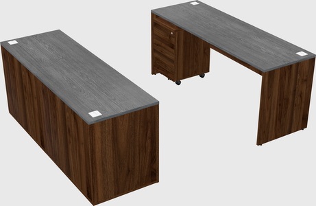 Parallel desk with credenza